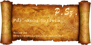 Páskuly Szilvia névjegykártya